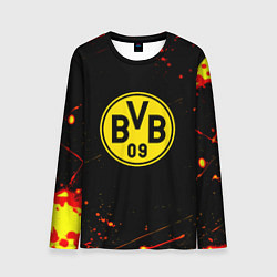 Мужской лонгслив Боруссиа огненные краски текстура
