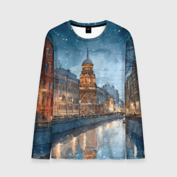 Мужской лонгслив Санкт-Петербург зимний город