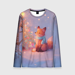 Лонгслив мужской Лисичка Новый год, цвет: 3D-принт