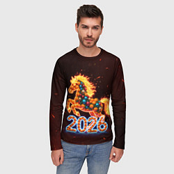 Лонгслив мужской Праздничная лошадь, цвет: 3D-принт — фото 2