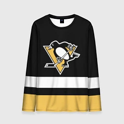 Лонгслив мужской Pittsburgh Penguins: Black, цвет: 3D-принт