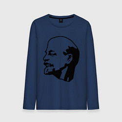 Лонгслив хлопковый мужской Ленин: скульптура, цвет: тёмно-синий