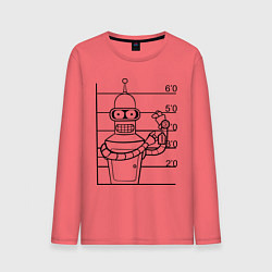 Лонгслив хлопковый мужской Bender Wanted, цвет: коралловый
