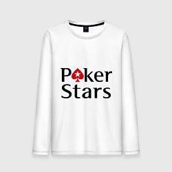 Лонгслив хлопковый мужской Poker Stars, цвет: белый