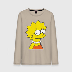 Лонгслив хлопковый мужской Lisa Simpson, цвет: миндальный