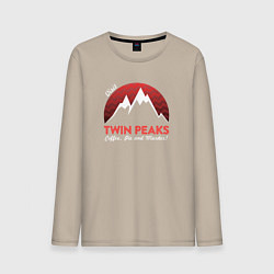 Лонгслив хлопковый мужской Twin Peaks: Pie & Murder, цвет: миндальный