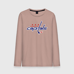 Лонгслив хлопковый мужской Washington Capitals, цвет: пыльно-розовый