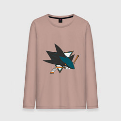 Лонгслив хлопковый мужской San Jose Sharks, цвет: пыльно-розовый