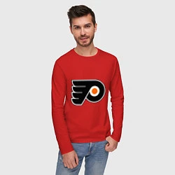 Лонгслив хлопковый мужской Philadelphia Flyers, цвет: красный — фото 2
