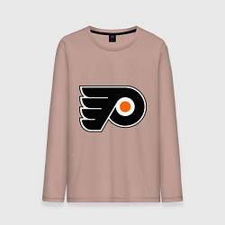 Лонгслив хлопковый мужской Philadelphia Flyers, цвет: пыльно-розовый