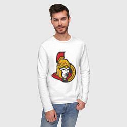 Лонгслив хлопковый мужской Ottawa Senators, цвет: белый — фото 2