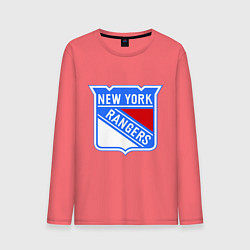 Лонгслив хлопковый мужской New York Rangers, цвет: коралловый