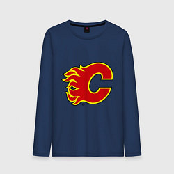 Лонгслив хлопковый мужской Calgary Flames, цвет: тёмно-синий