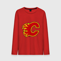 Лонгслив хлопковый мужской Calgary Flames цвета красный — фото 1