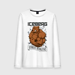 Лонгслив хлопковый мужской Bear | Iceberg, цвет: белый
