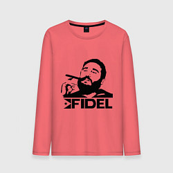 Лонгслив хлопковый мужской FIdel, цвет: коралловый