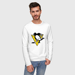 Лонгслив хлопковый мужской Pittsburgh Penguins: Malkin 71, цвет: белый — фото 2
