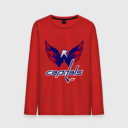 Лонгслив хлопковый мужской Washington Capitals: Ovechkin, цвет: красный