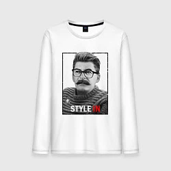 Лонгслив хлопковый мужской Stalin: Style in, цвет: белый