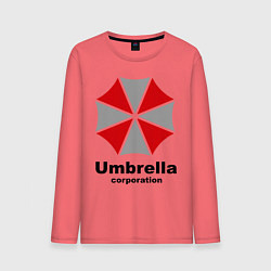 Лонгслив хлопковый мужской Umbrella corporation, цвет: коралловый