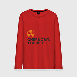 Лонгслив хлопковый мужской Chernobyl tourist цвета красный — фото 1