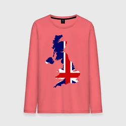 Лонгслив хлопковый мужской Великобритания (Great Britain), цвет: коралловый