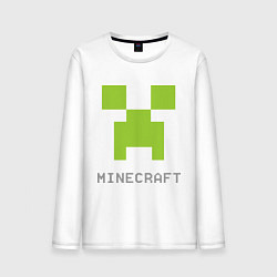Лонгслив хлопковый мужской Minecraft logo grey, цвет: белый