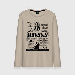 Лонгслив хлопковый мужской Havana Cuba цвета миндальный — фото 1