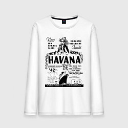 Лонгслив хлопковый мужской Havana Cuba, цвет: белый