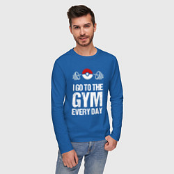Лонгслив хлопковый мужской Gym Everyday цвета синий — фото 2