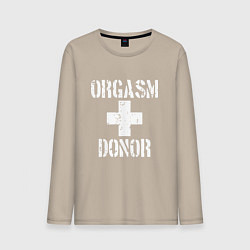 Лонгслив хлопковый мужской Orgasm + donor цвета миндальный — фото 1