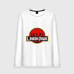 Лонгслив хлопковый мужской Linkin Park: Jurassic Park, цвет: белый