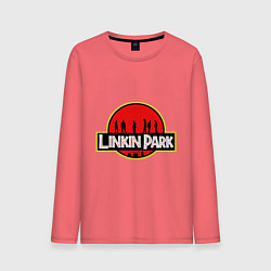 Лонгслив хлопковый мужской Linkin Park: Jurassic Park, цвет: коралловый