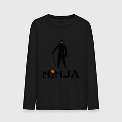 Лонгслив хлопковый мужской Black Ninja цвета черный — фото 1
