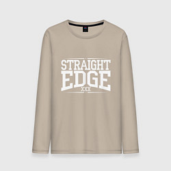 Лонгслив хлопковый мужской Straight edge xxx, цвет: миндальный