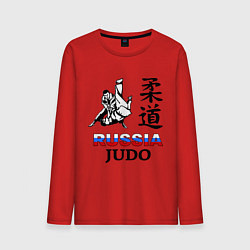 Лонгслив хлопковый мужской Russia Judo, цвет: красный