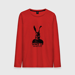 Лонгслив хлопковый мужской Wake Up 28:06:42:12, цвет: красный