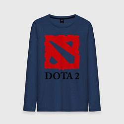 Лонгслив хлопковый мужской Dota 2: Logo, цвет: тёмно-синий