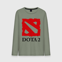 Лонгслив хлопковый мужской Dota 2: Logo, цвет: авокадо