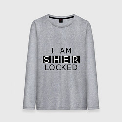 Лонгслив хлопковый мужской I am Sherlocked, цвет: меланж