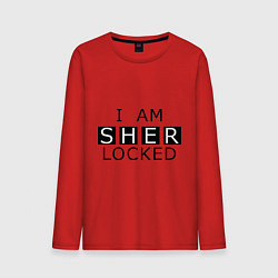 Лонгслив хлопковый мужской I am Sherlocked, цвет: красный