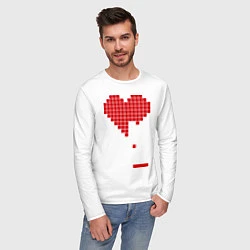 Лонгслив хлопковый мужской Heart tetris, цвет: белый — фото 2