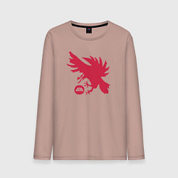 Лонгслив хлопковый мужской Warlock Eagle, цвет: пыльно-розовый