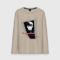 Лонгслив хлопковый мужской Одри Хопберн актриса, цвет: миндальный