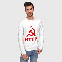 Лонгслив хлопковый мужской HTTP СССР, цвет: белый — фото 2