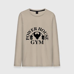 Лонгслив хлопковый мужской Power House Gym, цвет: миндальный