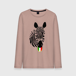 Лонгслив хлопковый мужской Juventus Zebra, цвет: пыльно-розовый