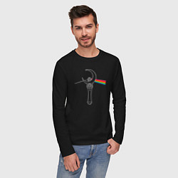 Лонгслив хлопковый мужской Dark side of the moon, цвет: черный — фото 2