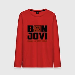 Лонгслив хлопковый мужской Bon Jovi: Nice day, цвет: красный