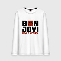 Лонгслив хлопковый мужской Bon Jovi: Nice day, цвет: белый